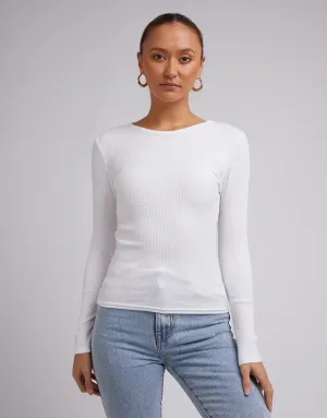 Rib Long Sleeve White