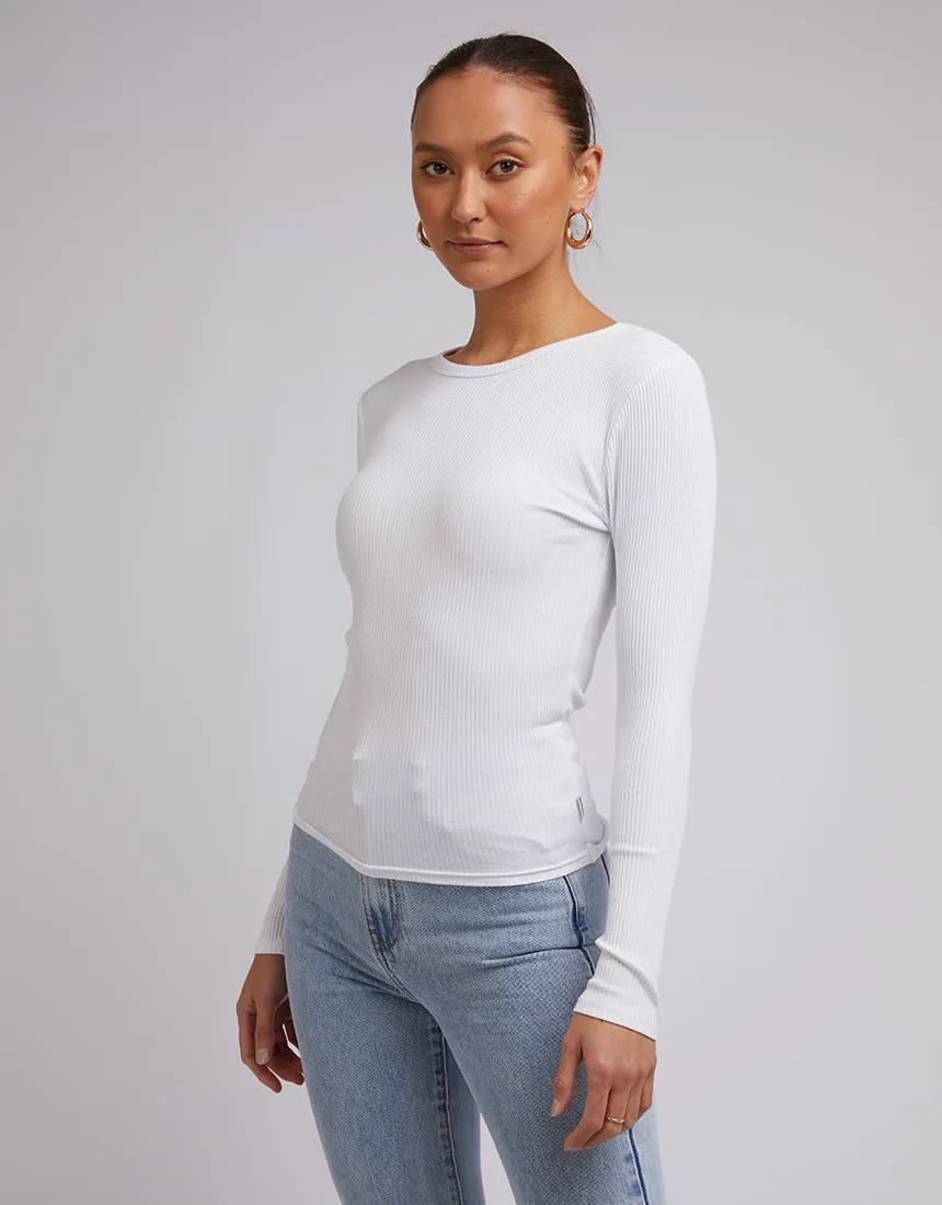 Rib Long Sleeve White