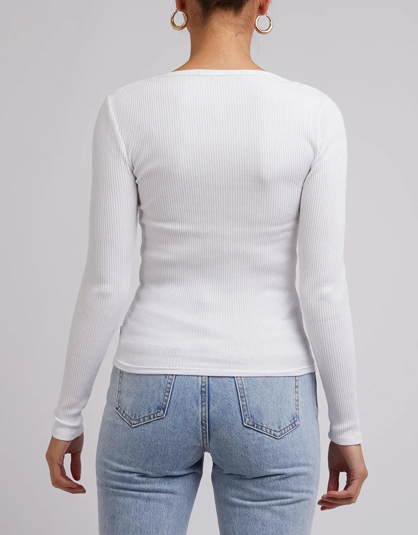 Rib Long Sleeve White