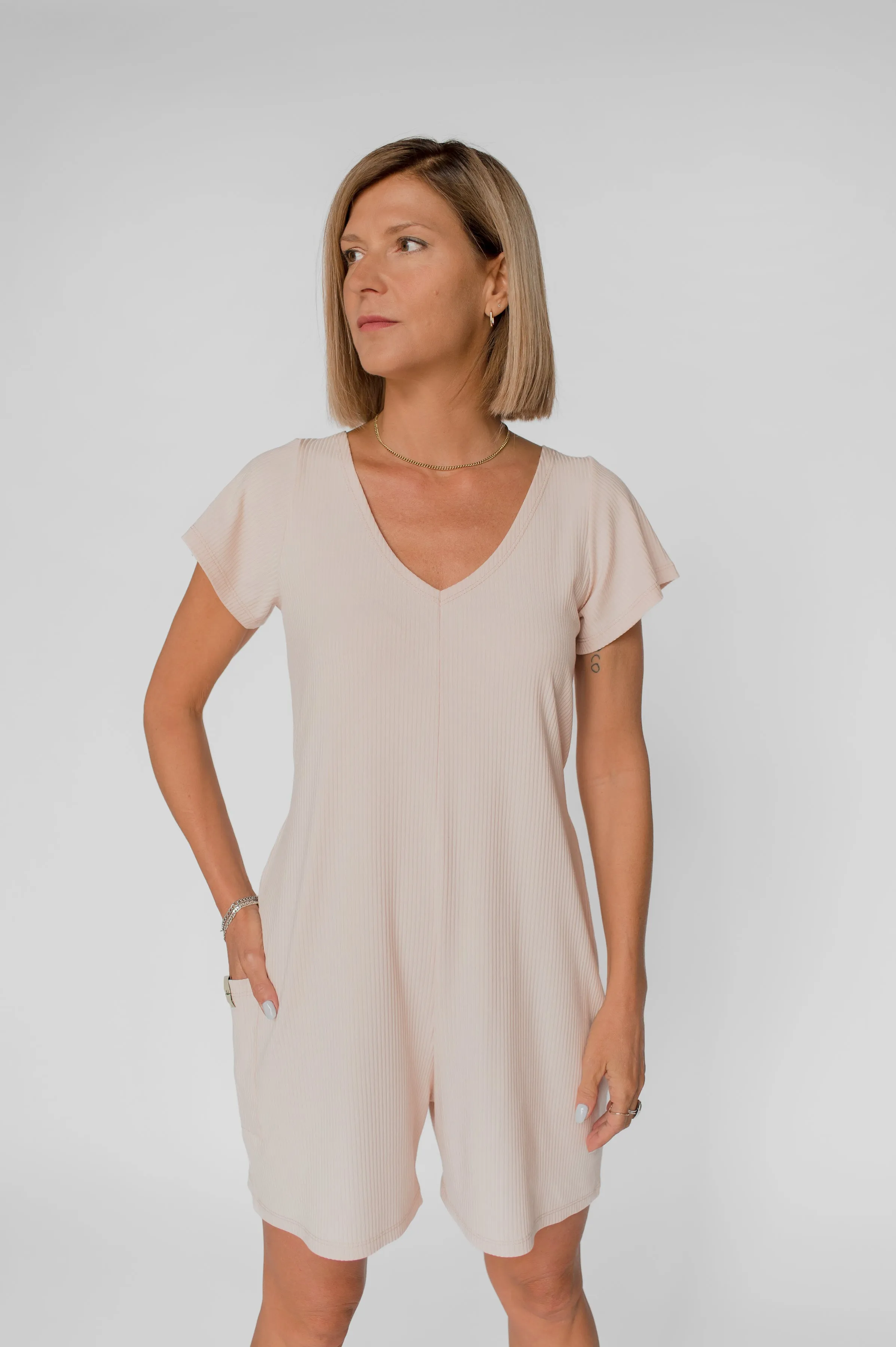 Ribbed romper