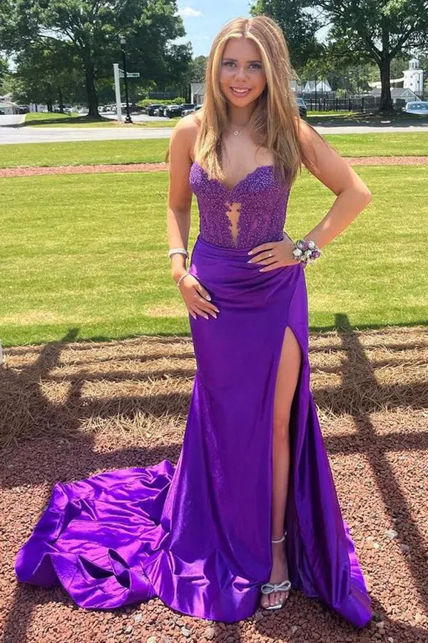 Royal Blue Strapless Mermaid Prom Dresses Evening Dresses PSK509