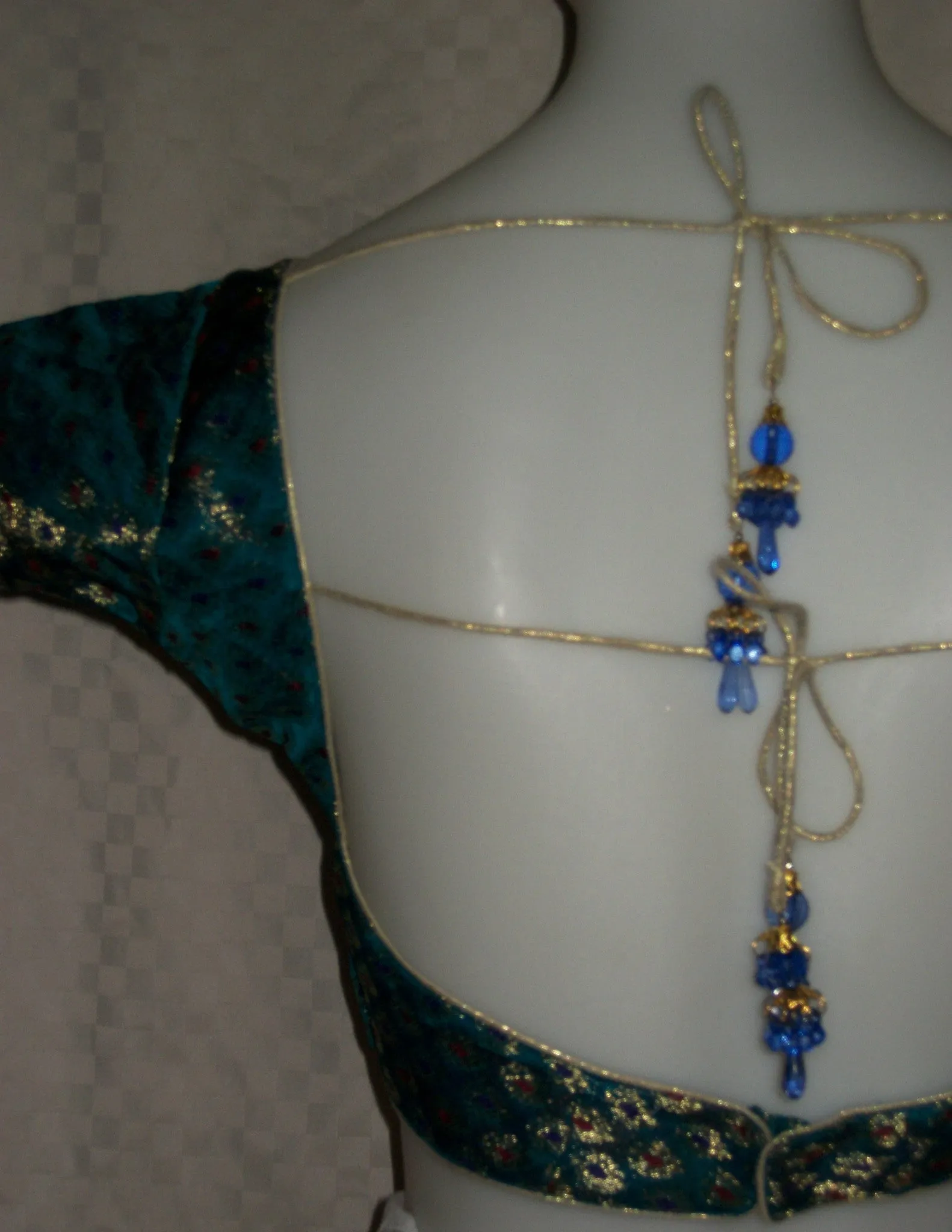 Saree Blouse 1893 Green Brocade Small Shieno Sarees