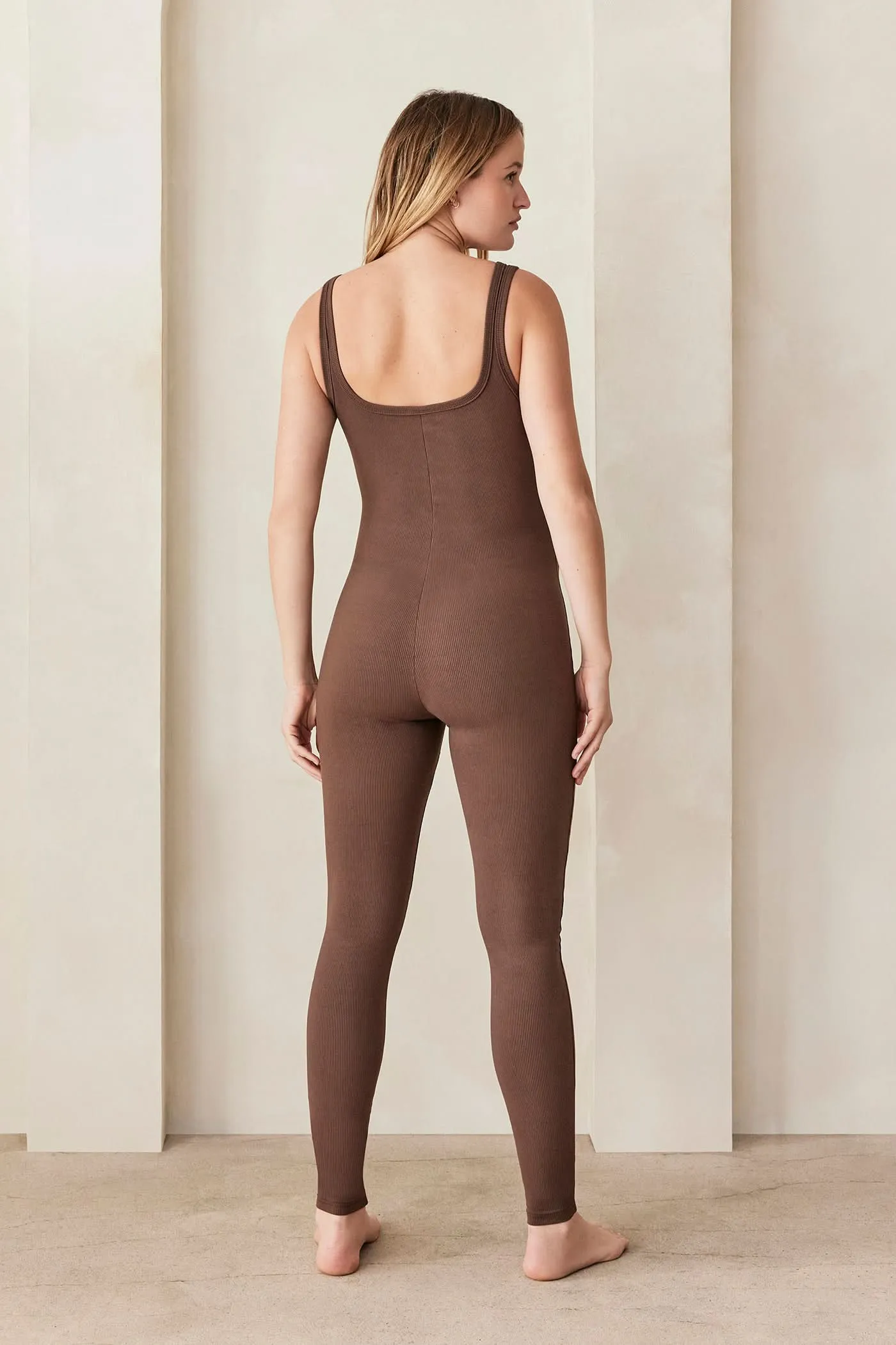 Sculpting Rib Wide Strap Unitard