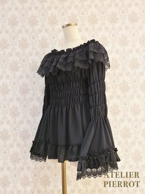 Shirring Princess Sleeve Blouse