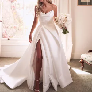 Sleeveless mermaid Vintage Sweep Train flower Wedding Gown Wedding Dress