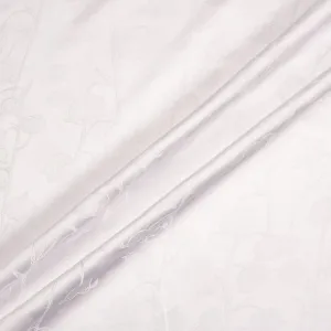 Snow White Floral Pure Silk Jacquard