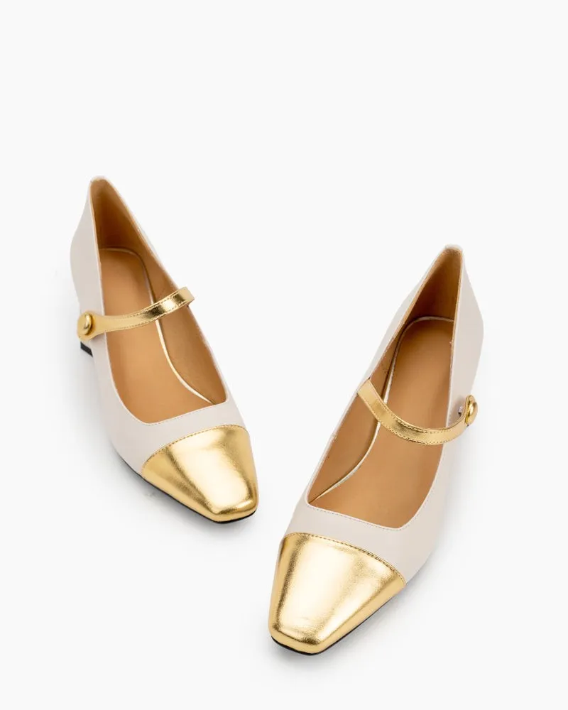 Square Toe Chunky Mid-Heel Mary Jane Dress Pumps