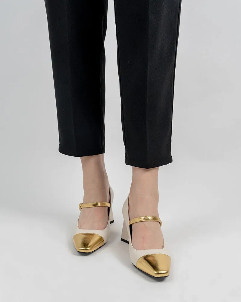 Square Toe Chunky Mid-Heel Mary Jane Dress Pumps