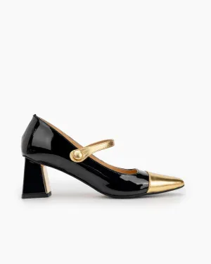 Square Toe Chunky Mid-Heel Mary Jane Dress Pumps