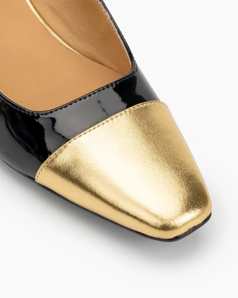 Square Toe Chunky Mid-Heel Mary Jane Dress Pumps
