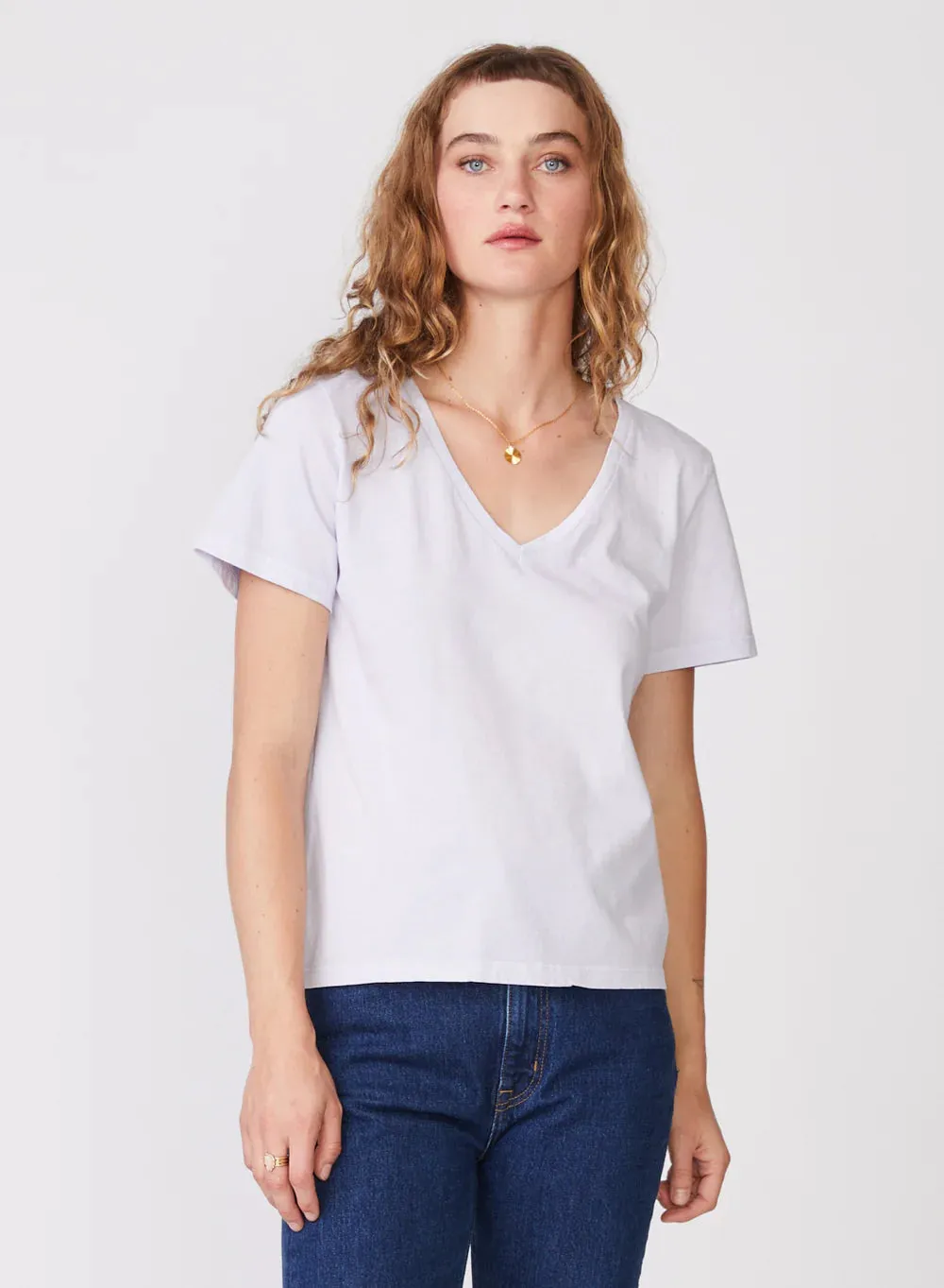 STA Cloud Jersey Deep V Neck Tee Lavender