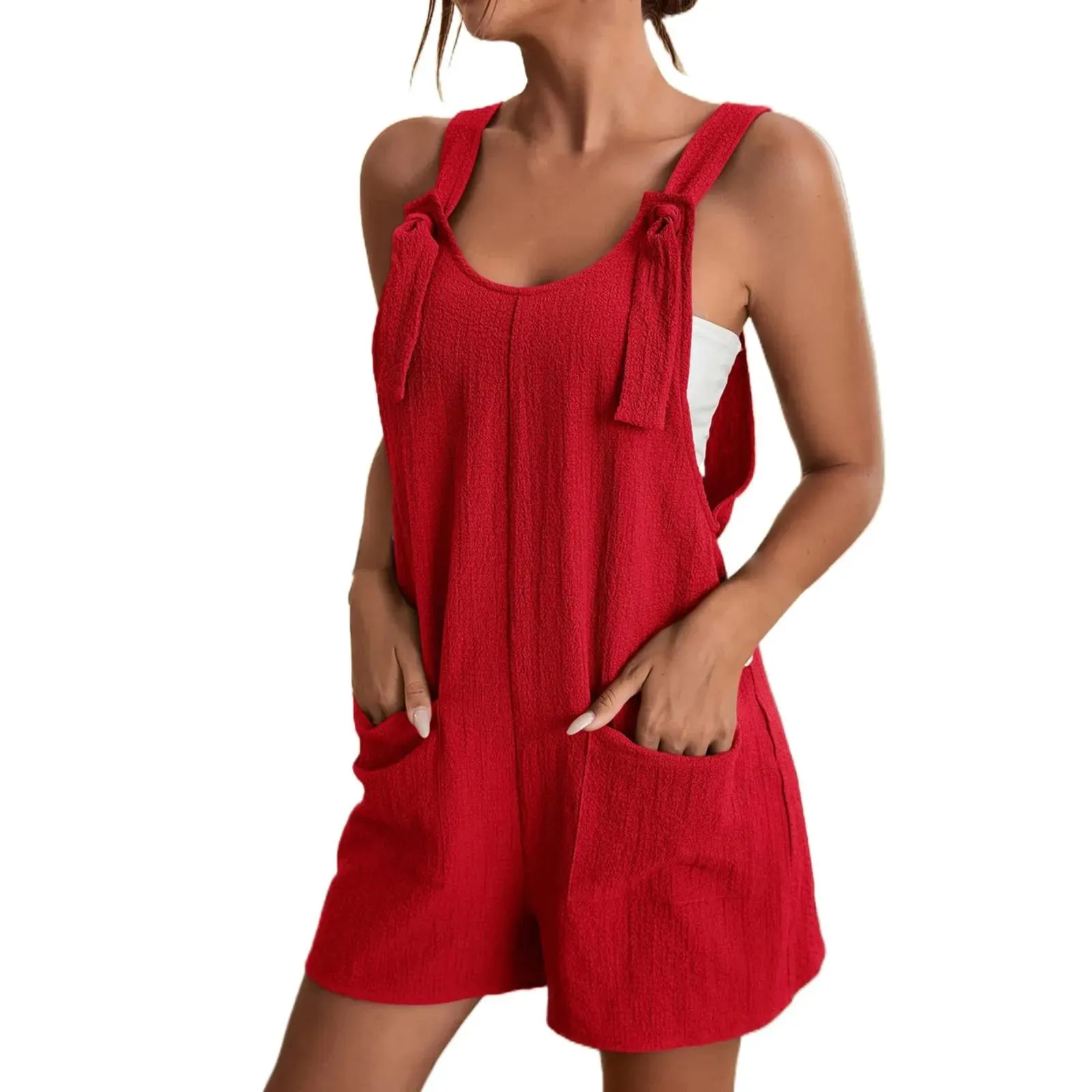 Summer Bodysuit Casual Romper Jumpsuit Women 2023 New Combinaison Femme Solid Color Adjustable Straps Overalls Macacão Feminino
