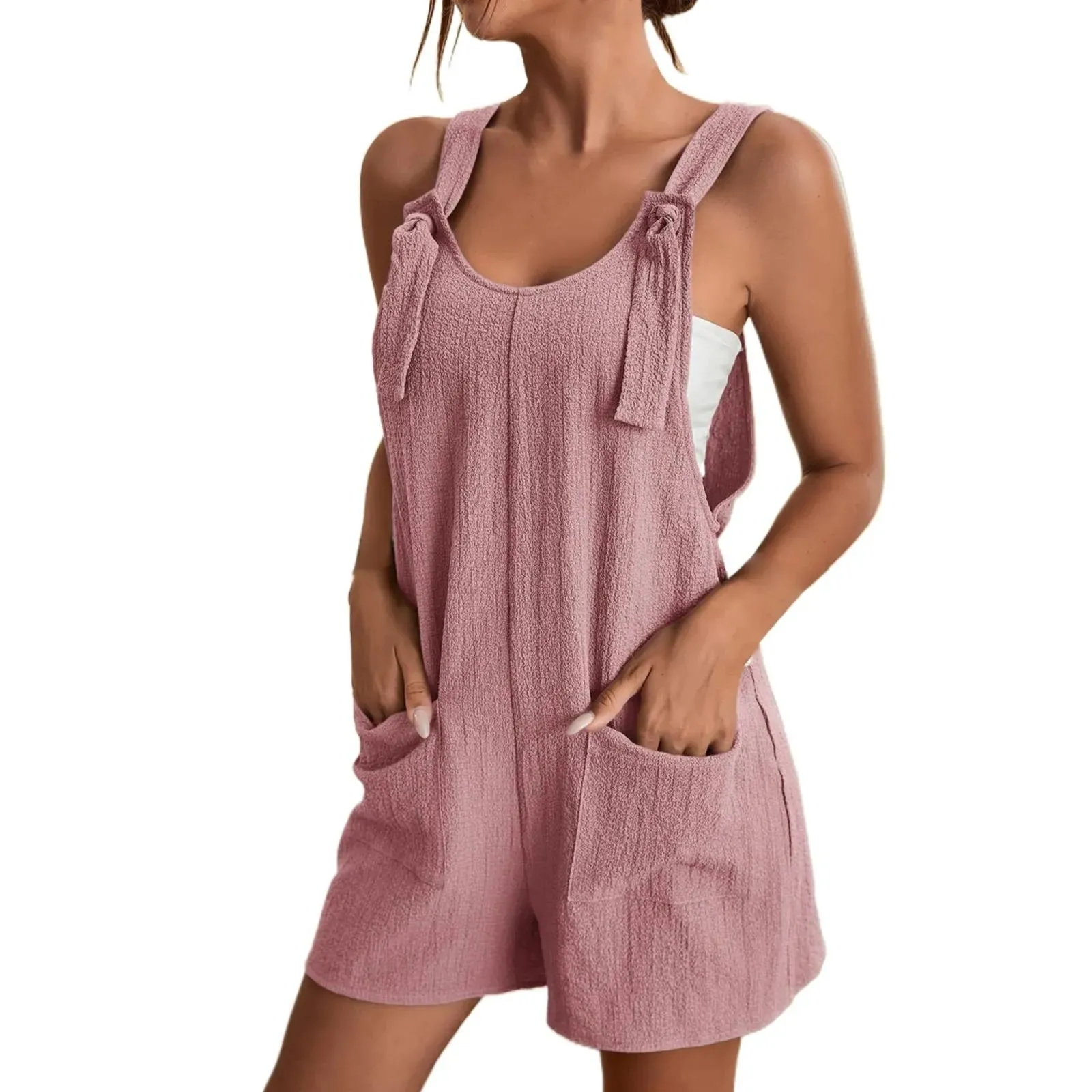 Summer Bodysuit Casual Romper Jumpsuit Women 2023 New Combinaison Femme Solid Color Adjustable Straps Overalls Macacão Feminino