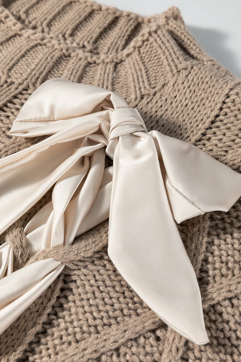 Sweet As Can Be Simply Taupe Cable Knit Top