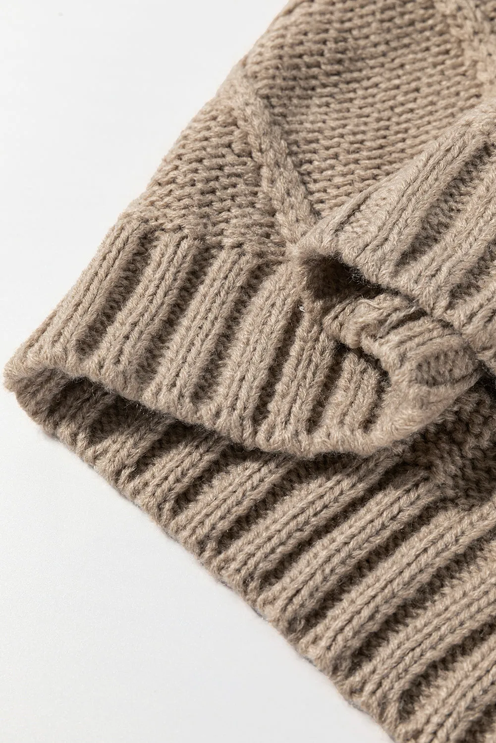 Sweet As Can Be Simply Taupe Cable Knit Top