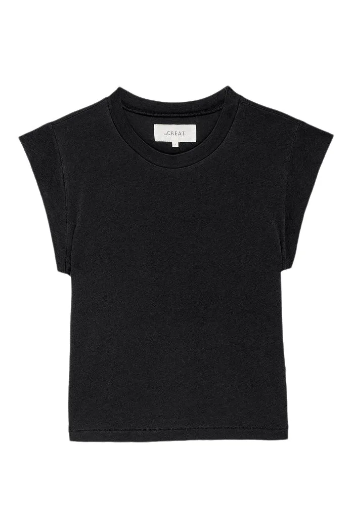 The Great Peak Shoulder Tee in Almost Black