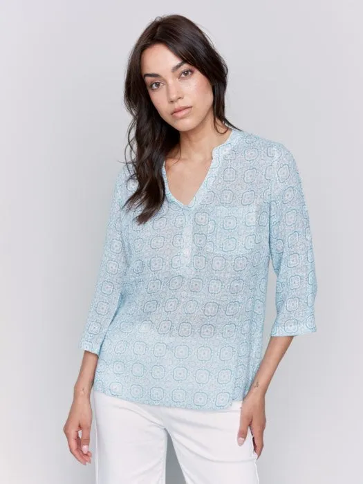 Tiles Cotton Gauze Blouse
