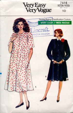 Very Easy Vogue 7414 Womens Maternity Dress 1980s Vintage Sewing Pattern Size 10 UNCUT Factory Folded
