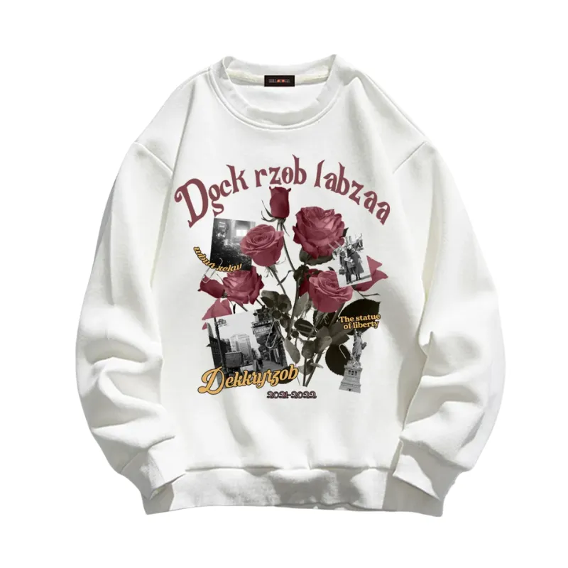 Vintage Rose Print Couple Sweatshirt