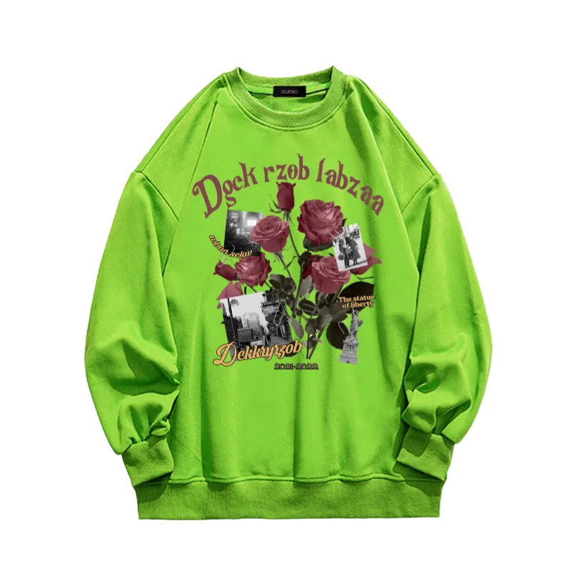 Vintage Rose Print Couple Sweatshirt