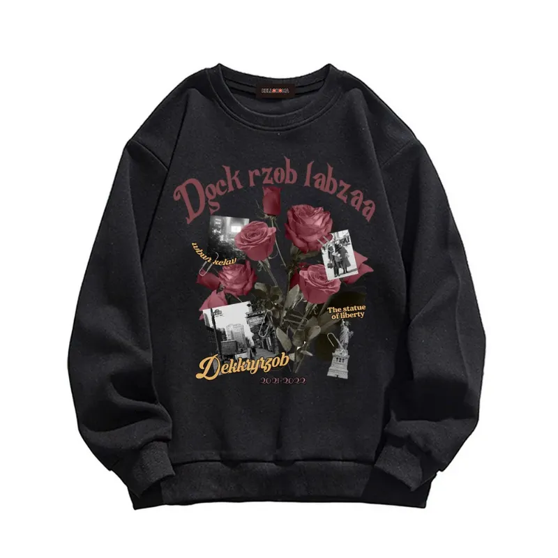 Vintage Rose Print Couple Sweatshirt