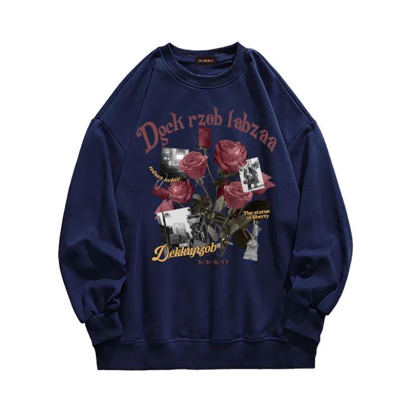 Vintage Rose Print Couple Sweatshirt