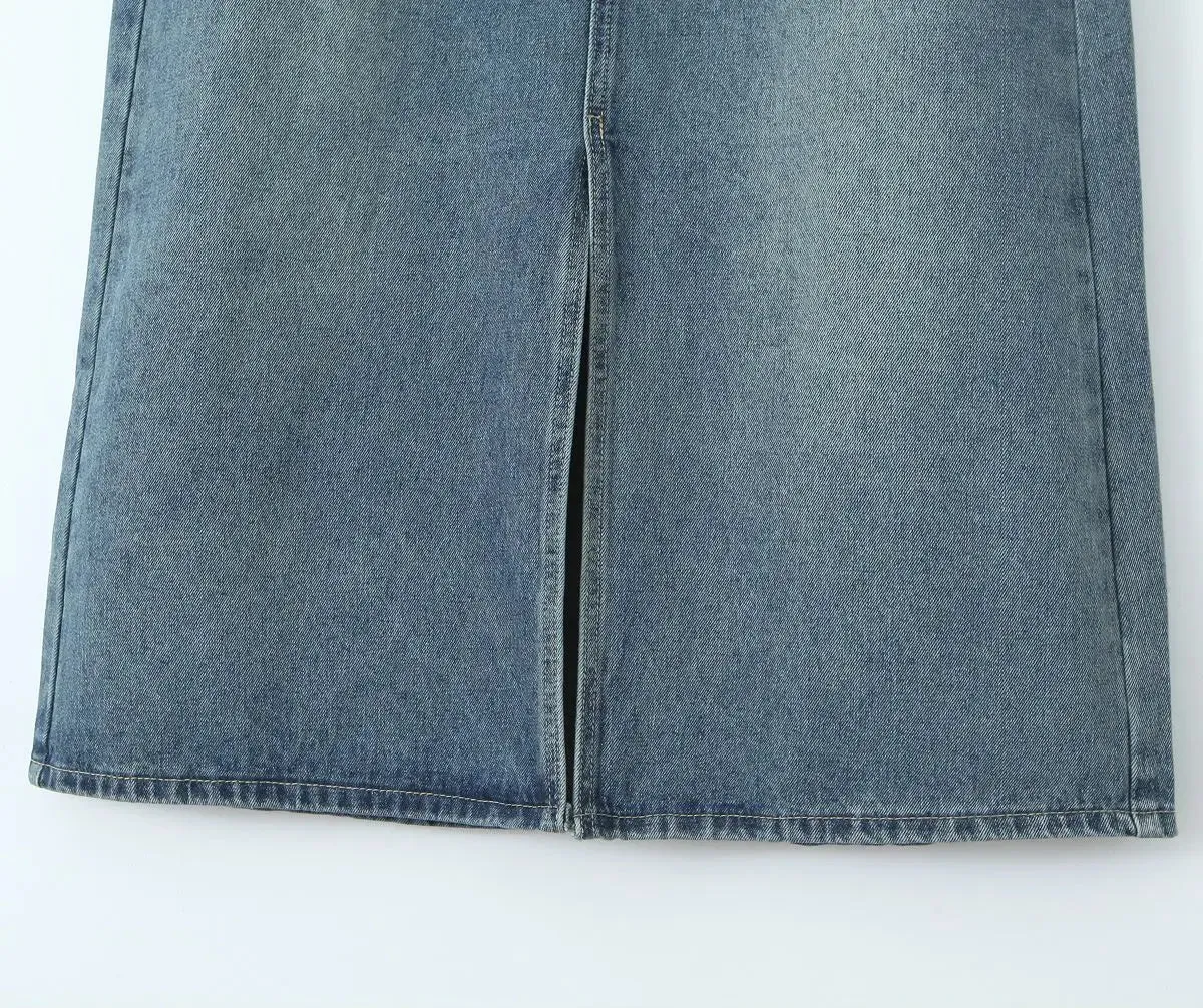 Vintage Straight Loose Split Denim Skirt