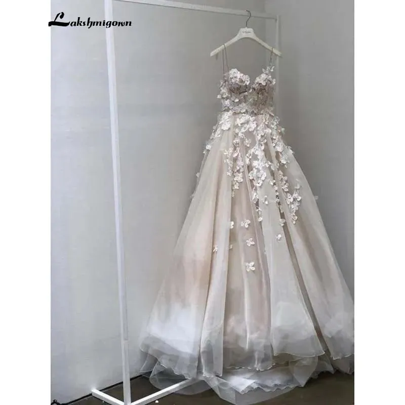 Vintage Wedding Dresses with flowers sweetheart A-line Bridal Dresses Sexy Wedding Gowns Robe de mariee