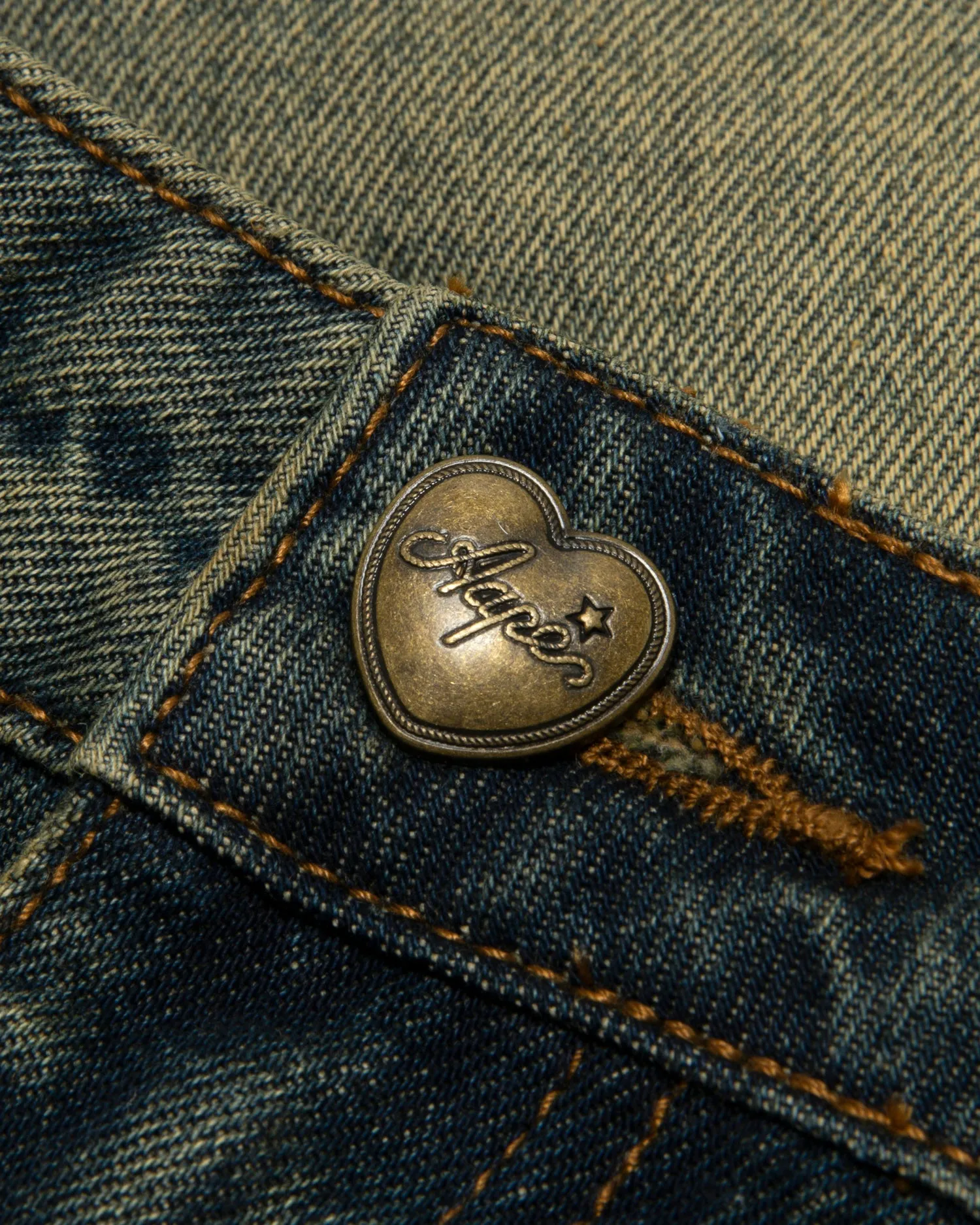 Washed denim cargo mini skirt
