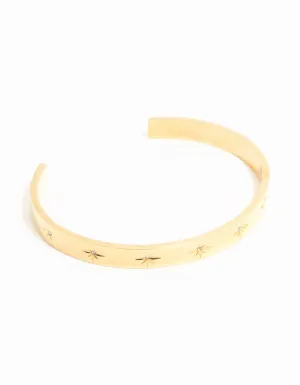 Waterproof Gold Plated Stainless Steel Celestial Wrist Cuff