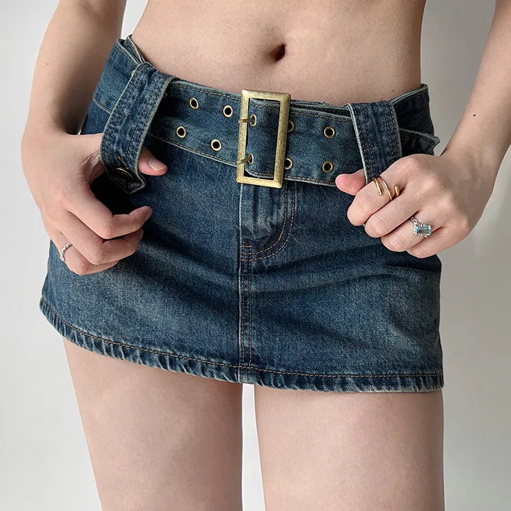 Wenkouban - Hot Girl Denim Mini Skirt