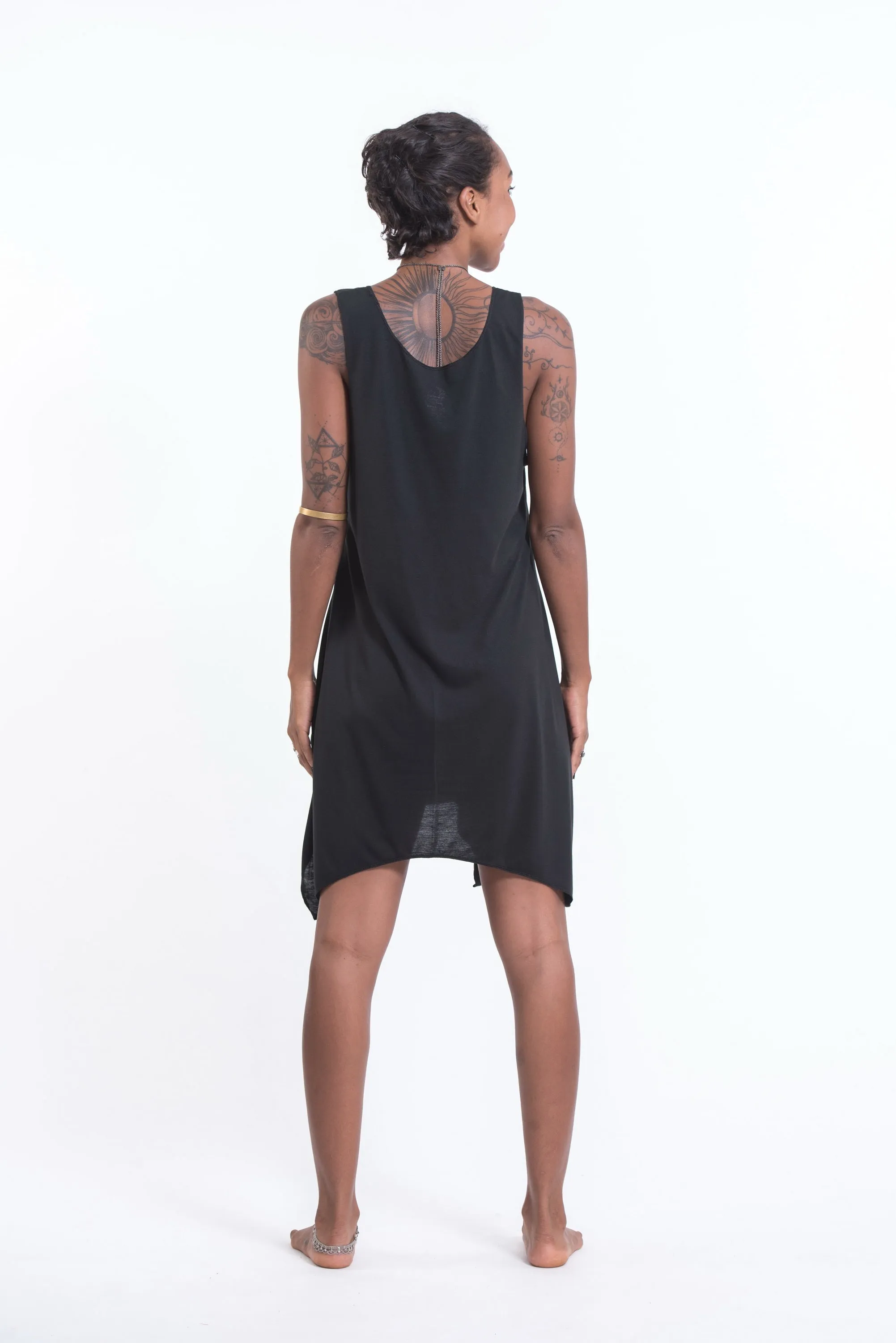 Womens Big Mama Elephant Tank Dress in Gold on Black