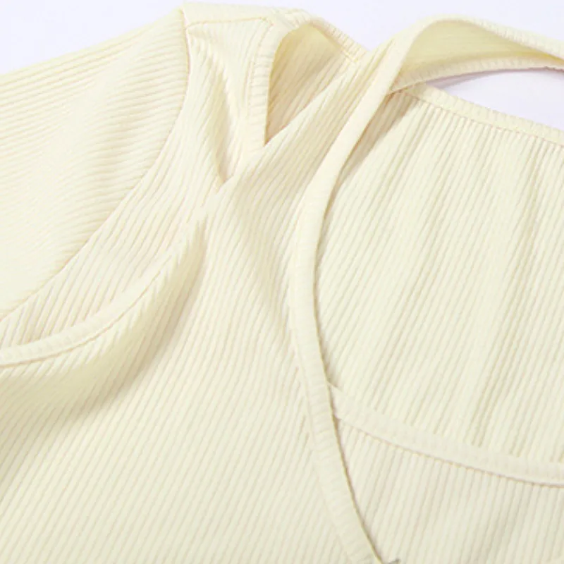 Women's Halter Neck Fake Two Piece T-shirts