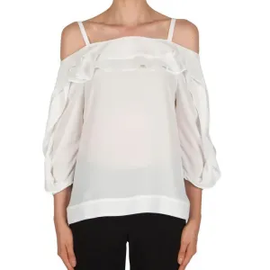 Women's Joseph Ribkoff | Frilly Ruffle Blouse  | White