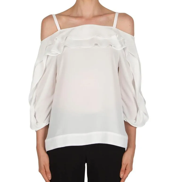 Women's Joseph Ribkoff | Frilly Ruffle Blouse  | White