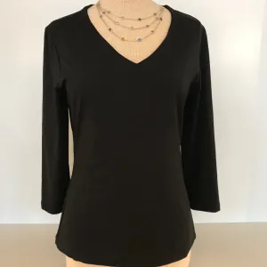 Women's Judy P | Smooth V-Neck Top | Black