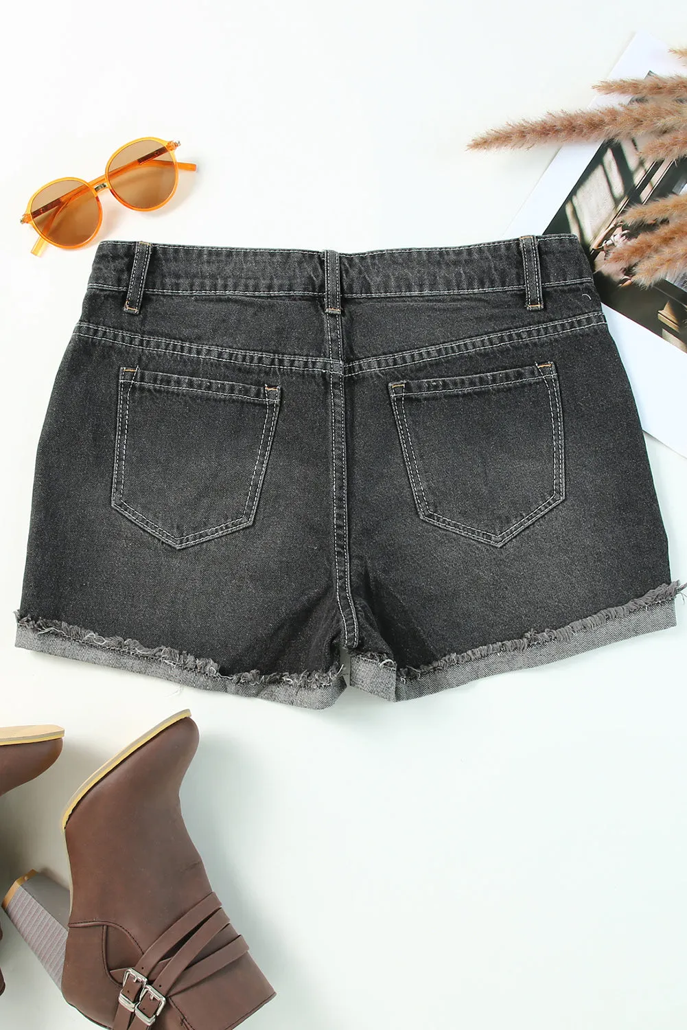 Women's Summer Denim Shorts LGBTQ Rainbow Graffiti Jeans Shorts