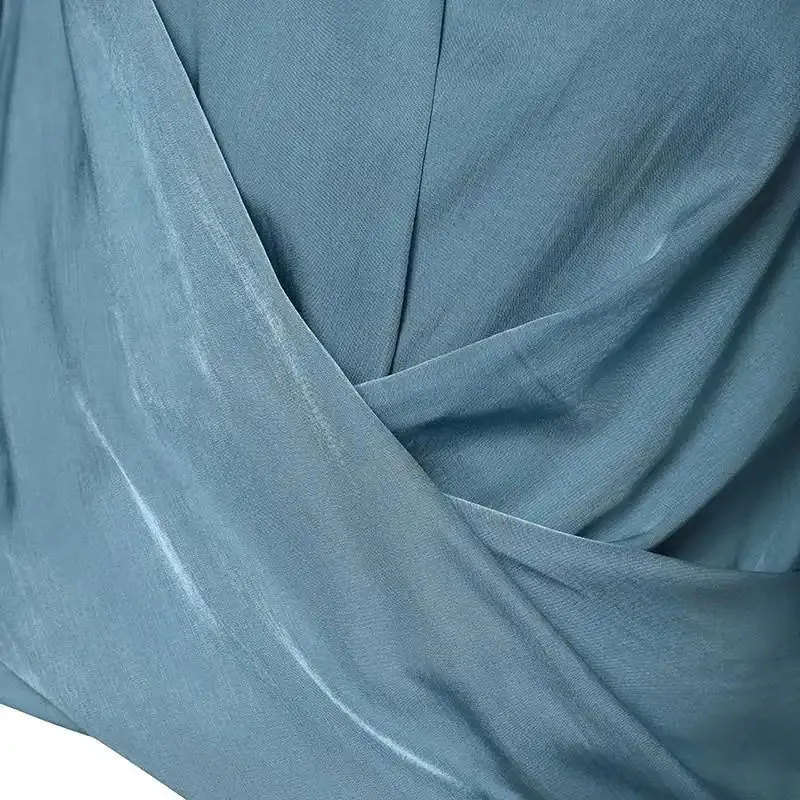 Wrapped Long Cuff Puff Sleeve Formal Blouse