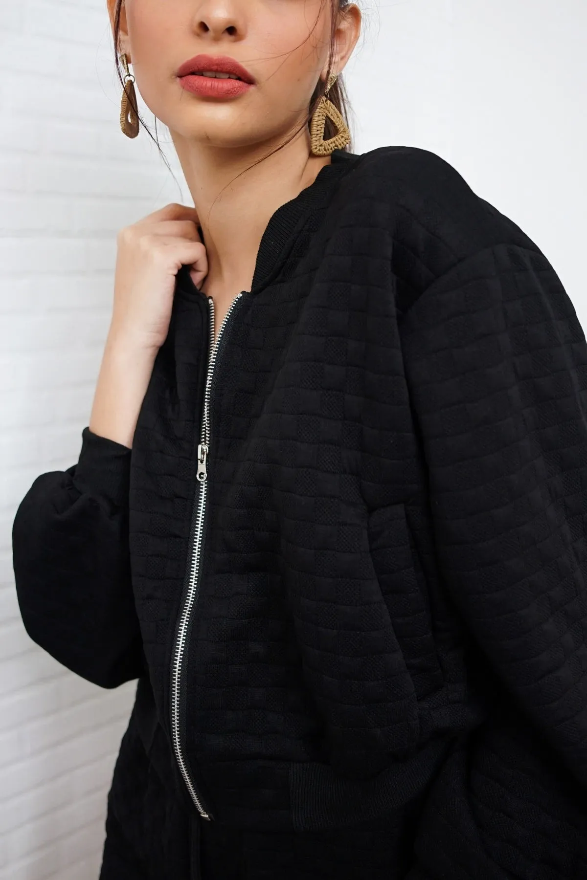 WYNTER Zip-Front Top & Shorts Co-ord (Black)