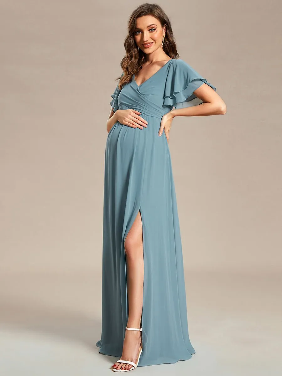 Yolanda dusky blue sweet maternity gown s8 Express NZ wide