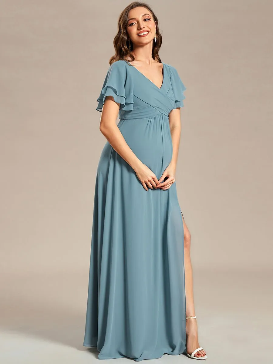 Yolanda dusky blue sweet maternity gown s8 Express NZ wide