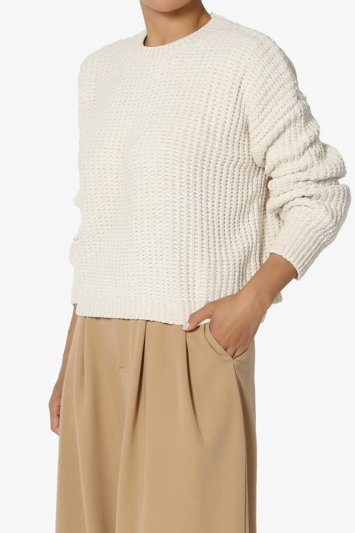 Zeeta Soft Chenille Crop Sweater