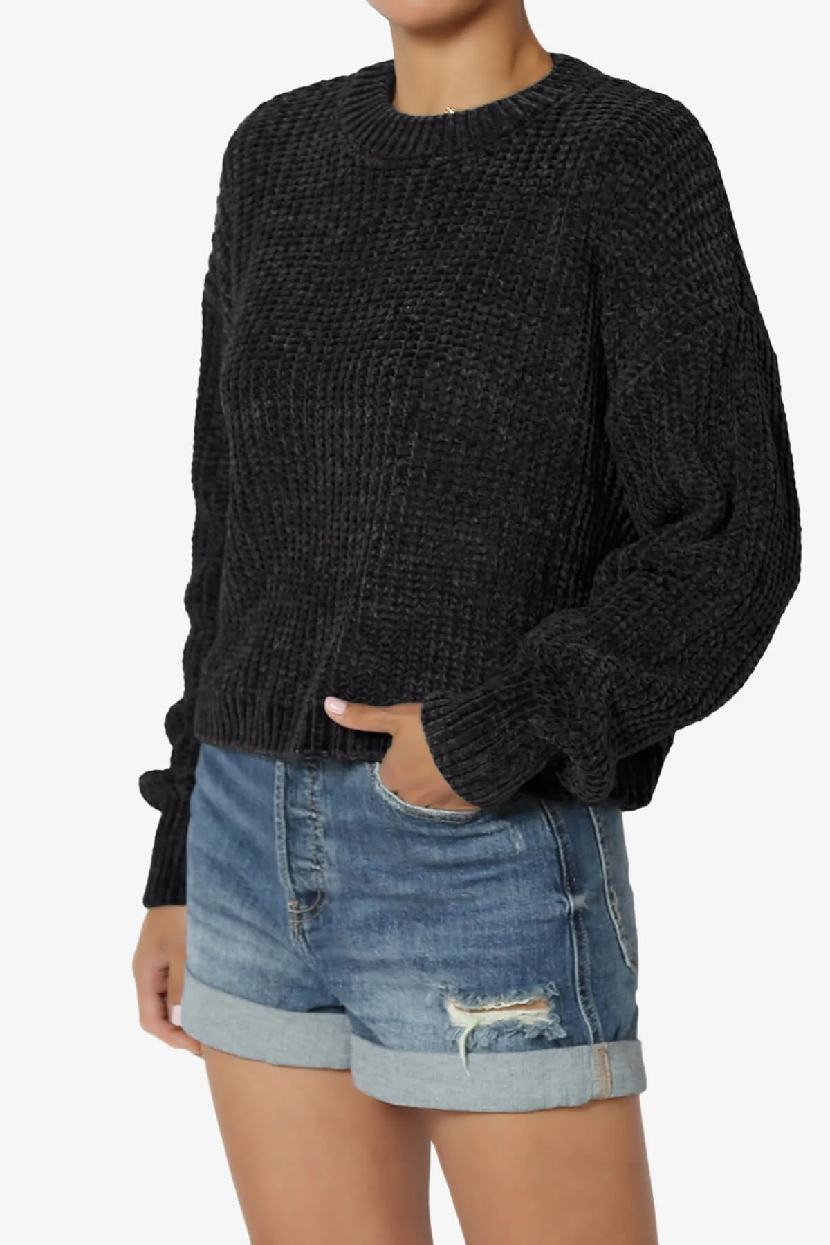 Zeeta Soft Chenille Crop Sweater