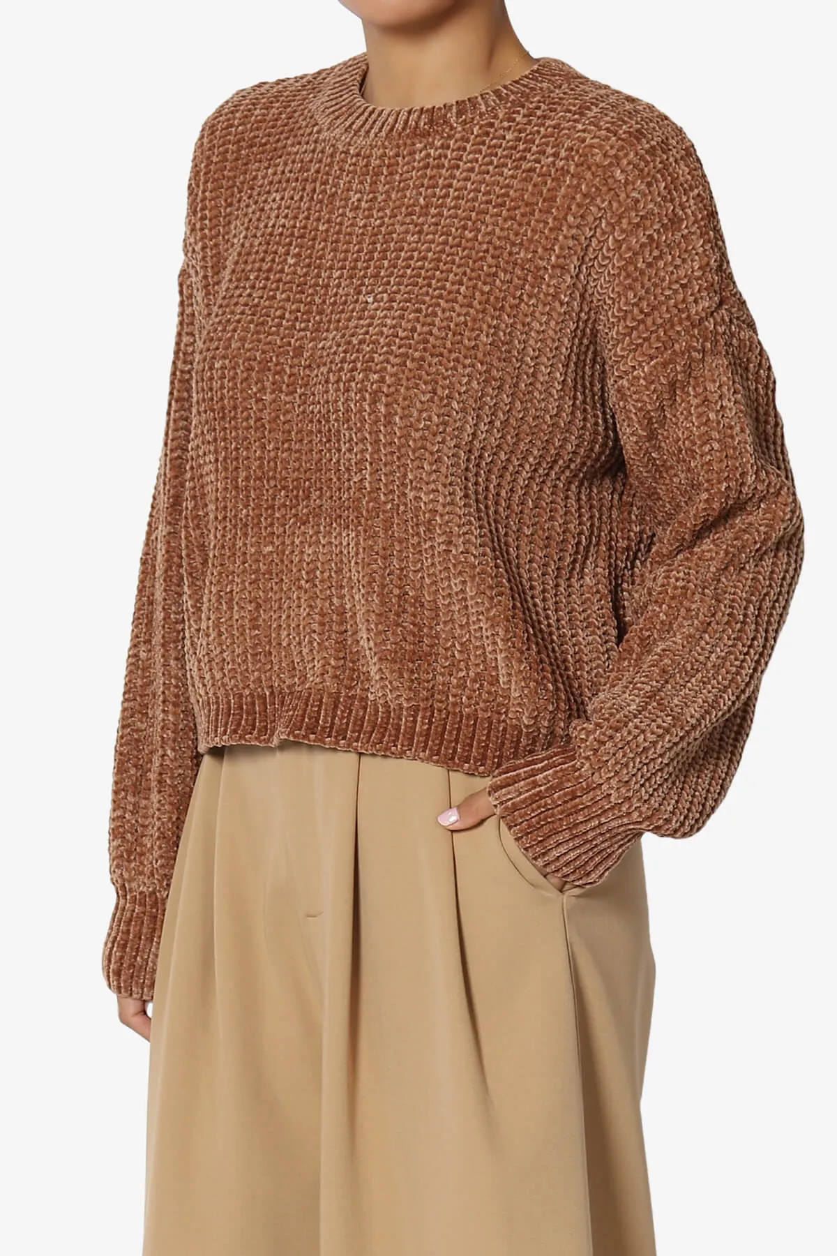Zeeta Soft Chenille Crop Sweater