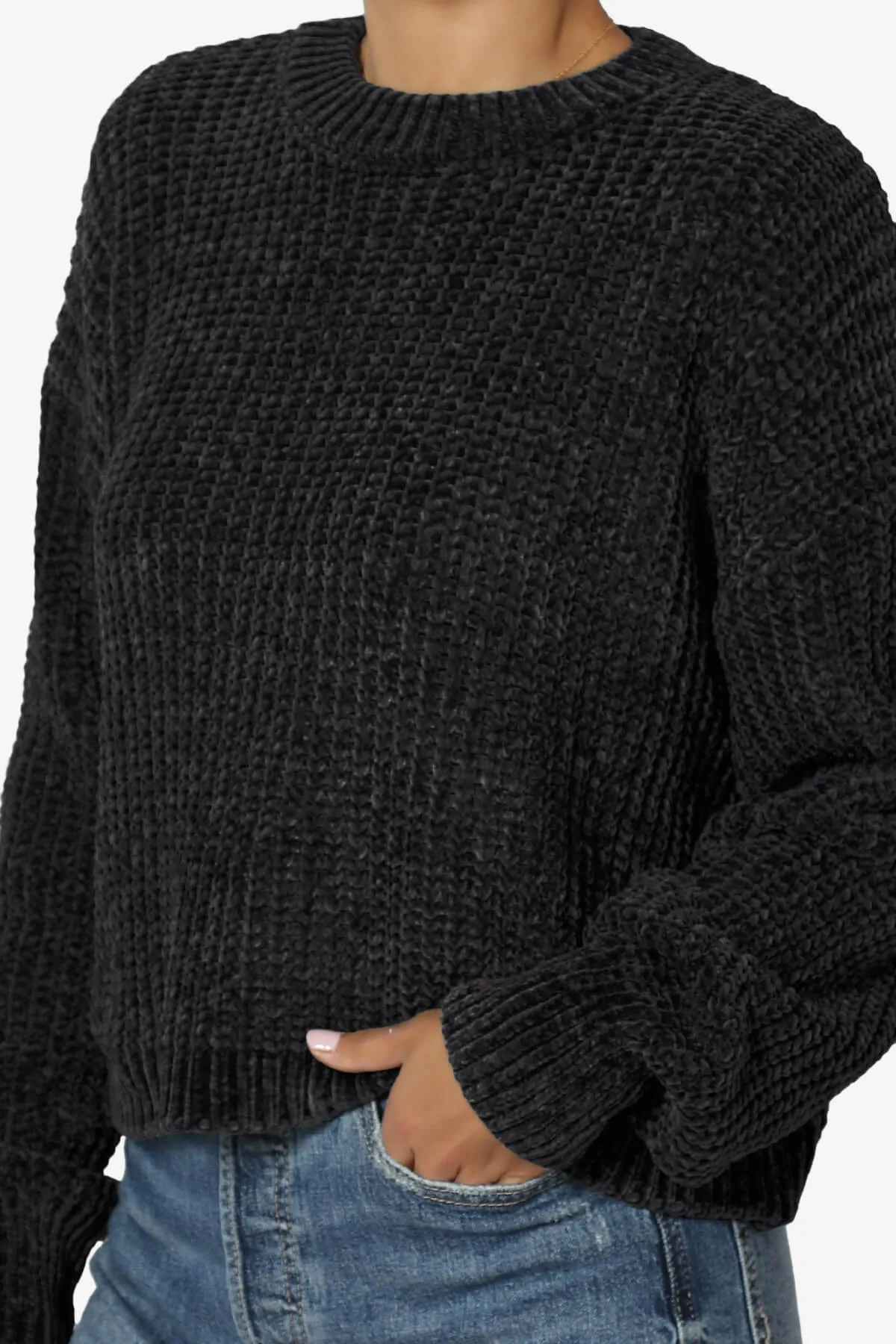 Zeeta Soft Chenille Crop Sweater