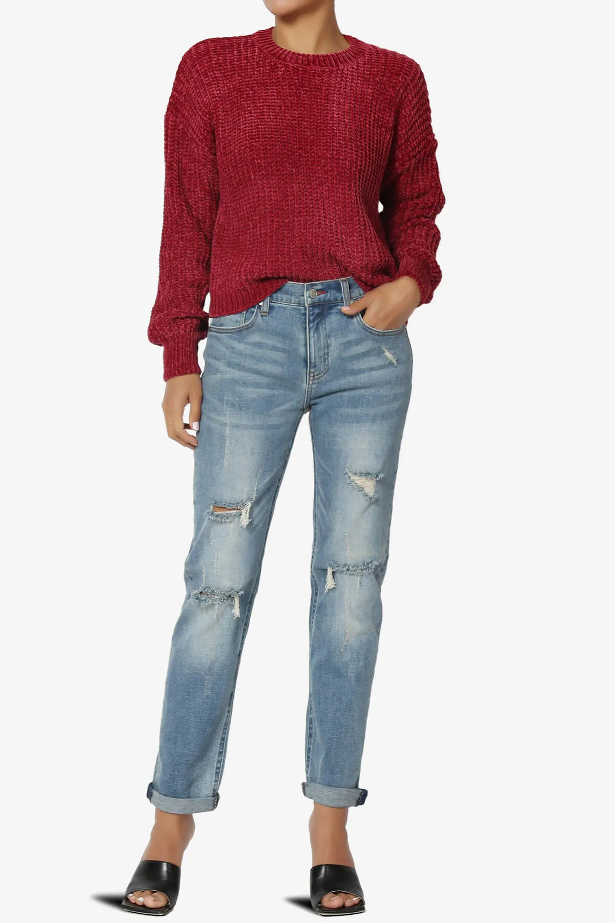 Zeeta Soft Chenille Crop Sweater