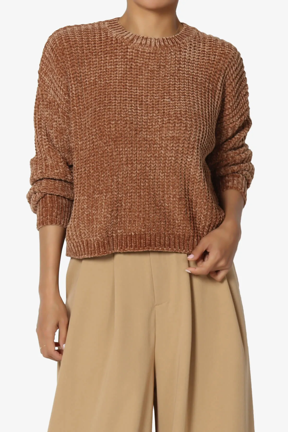Zeeta Soft Chenille Crop Sweater