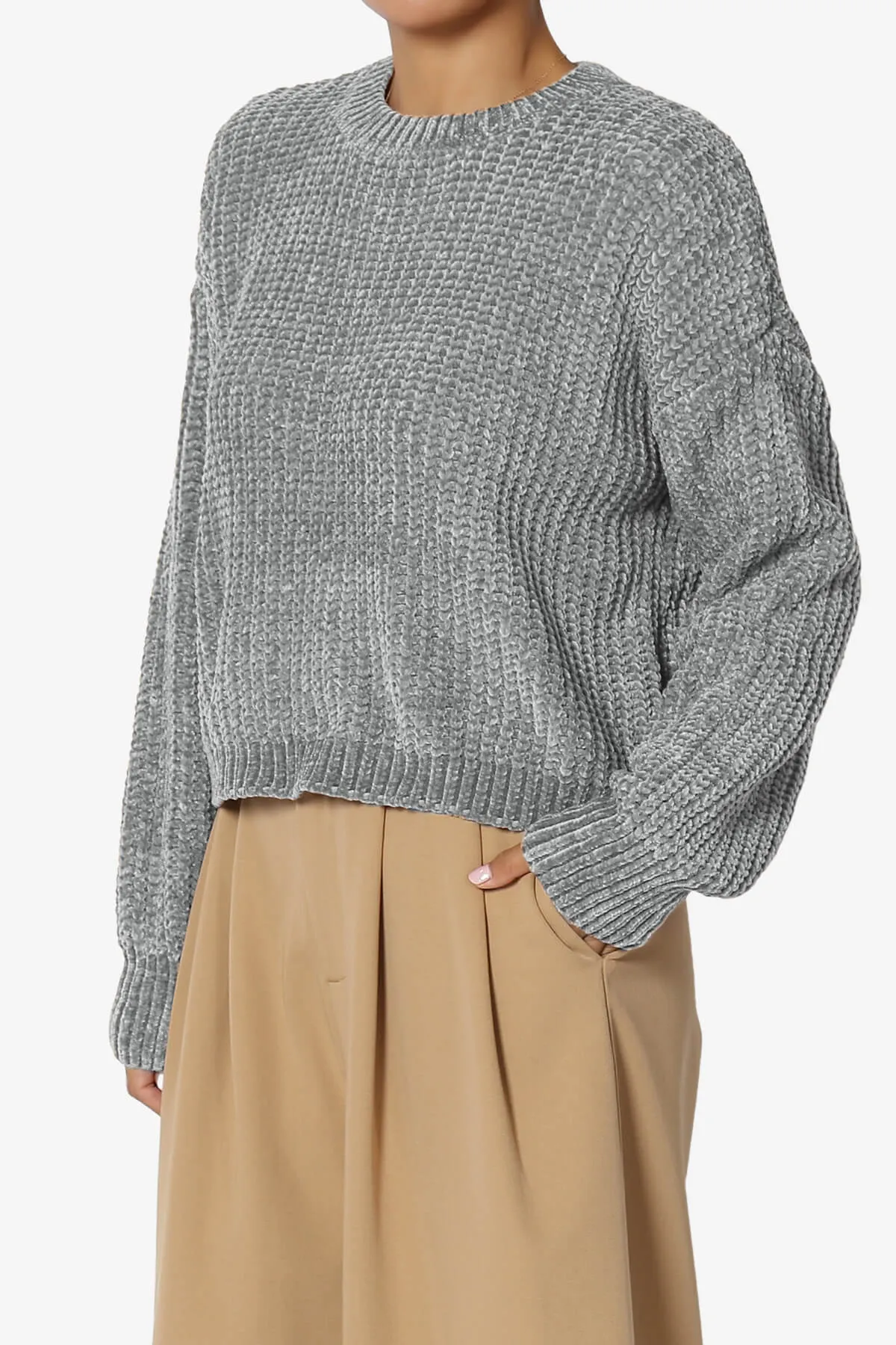 Zeeta Soft Chenille Crop Sweater