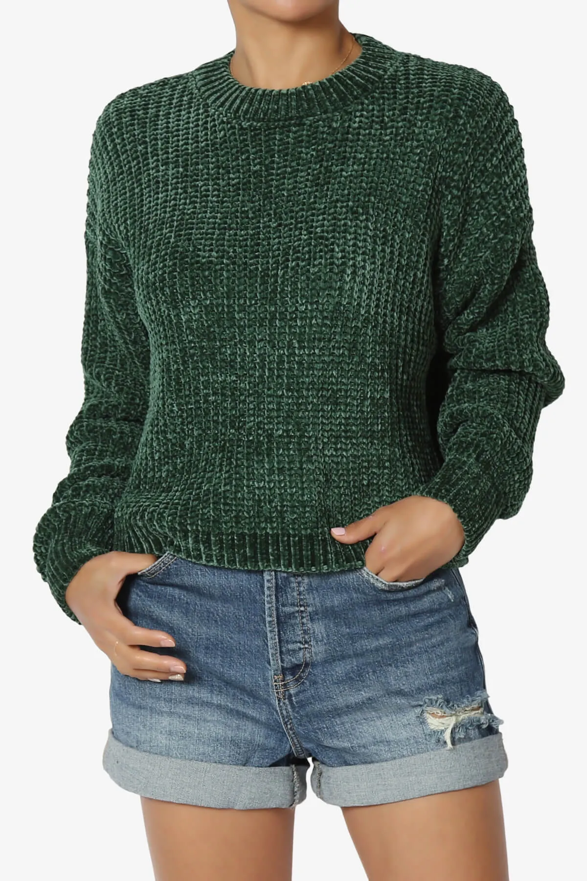 Zeeta Soft Chenille Crop Sweater