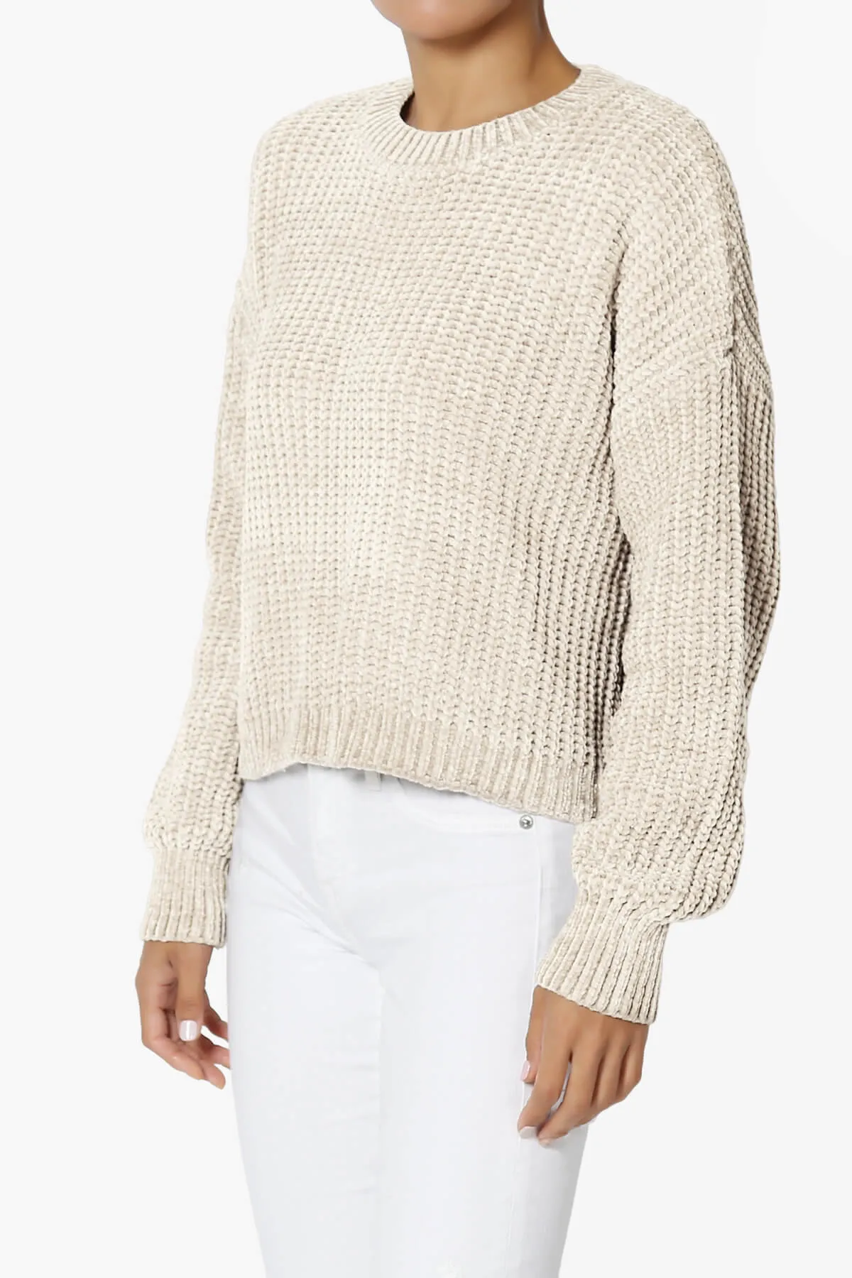 Zeeta Soft Chenille Crop Sweater